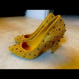 Aldo Yellow Spike Pumps